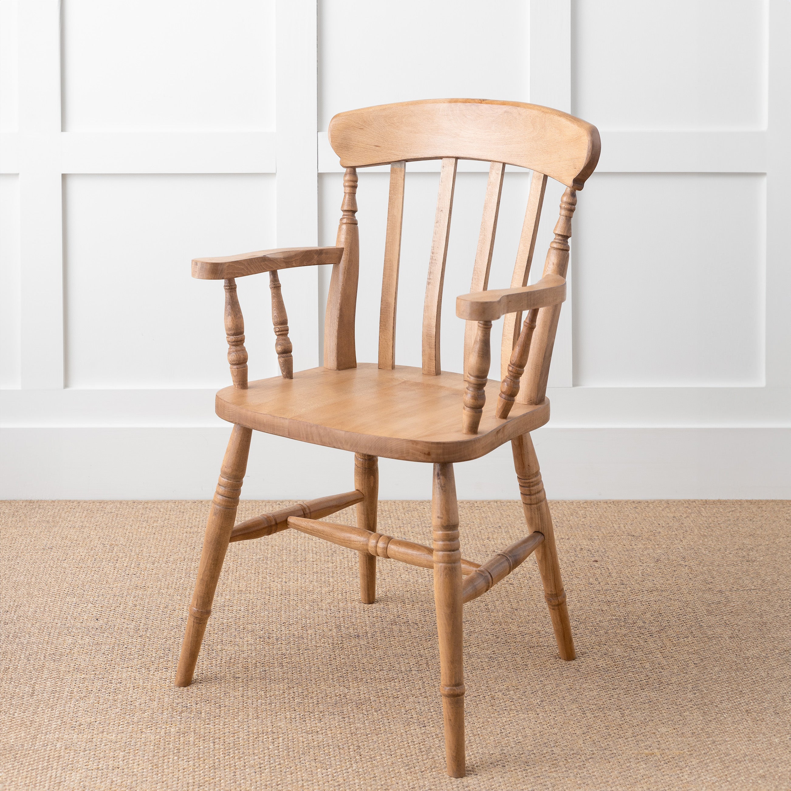 Farmhouse Slat Back Armchair | Wooden Dining Chairs – Stanwick and Co