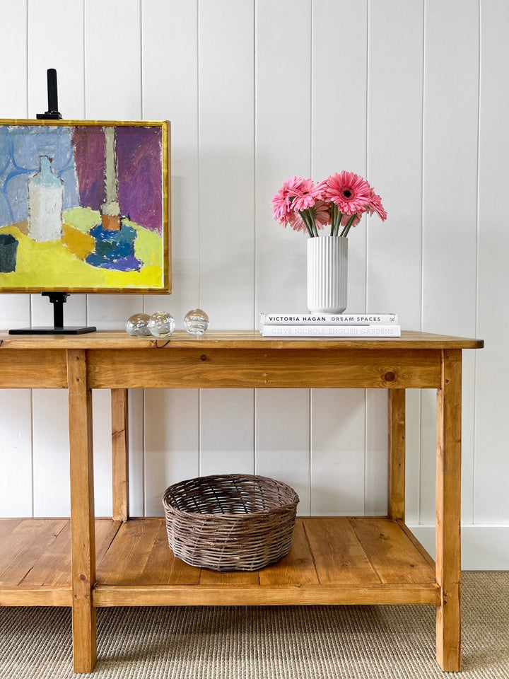 The Tradesman Table - English Country Pine Waxed Hall Table 5ft, 6ft, 7ft, 8ft, 9ft, 10ft