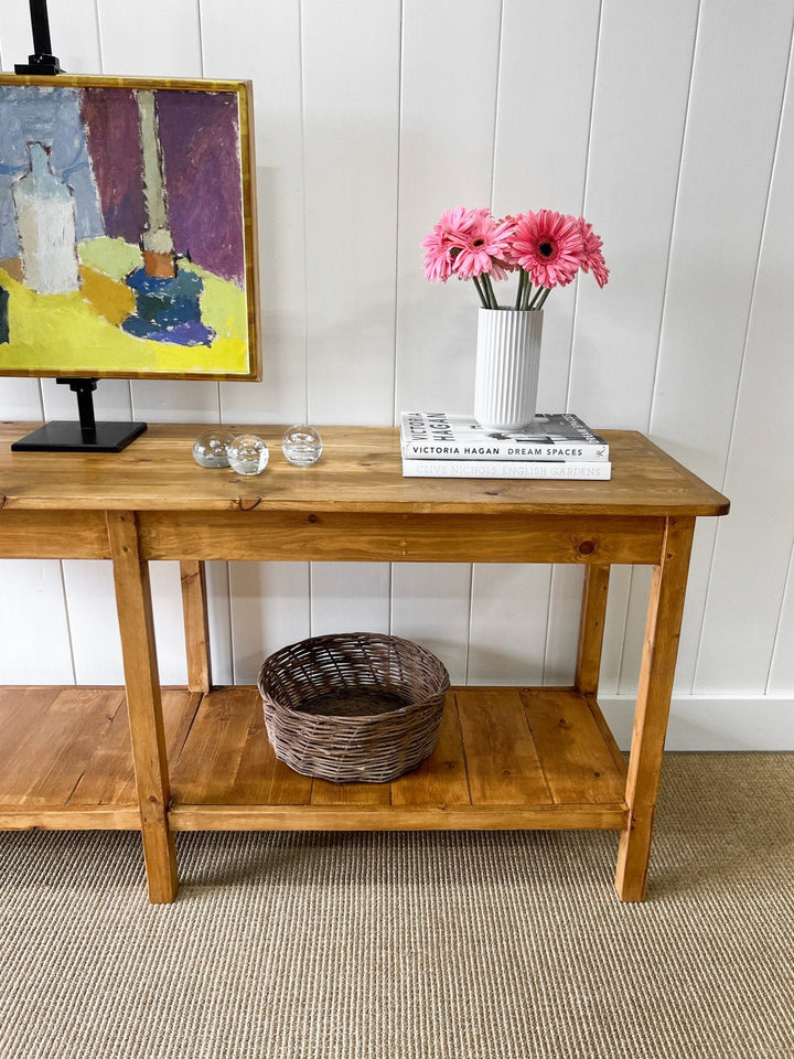 The Tradesman Table - English Country Pine Waxed Hall Table 5ft, 6ft, 7ft, 8ft, 9ft, 10ft